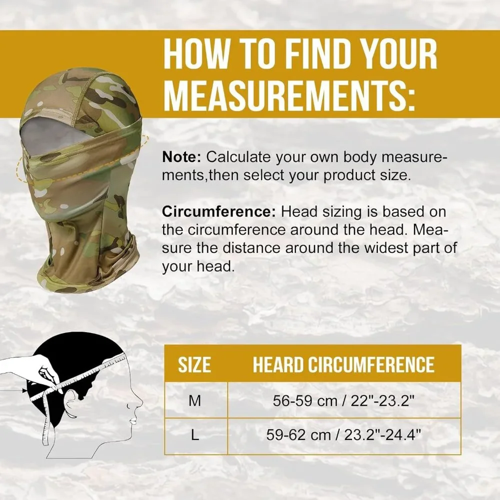 Balaclava Face Mask Men Women Polyester Full Head Wrap for Outdoor Sports
